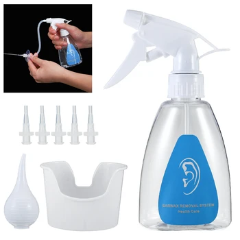 

Ear Wax Remover Syringe Removal Kit Washing Cleaner Squeeze Ear Care Cleaning Tool 300ml Bottle