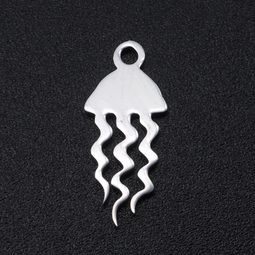 5pcs/lot 316 Stainless Steel  Jellyfish Charm  Pendants   Wholesale DIY Necklace Bracelet Making Charms Accept OEM Order