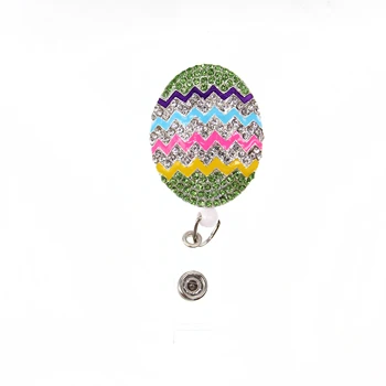 

Adorable Easter Egg reel Badge holder~Gorgeous Ultimate Bling Badge~Easter Badge Reel