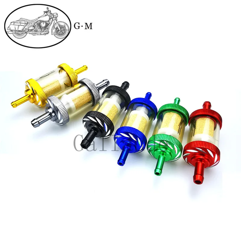 

6mm/8mm CNC Aluminum Alloy Glass Motorcycle Gas Fuel Gasoline Oil Filter Moto Accessories for ATV Dirt Pit Bike Motocross