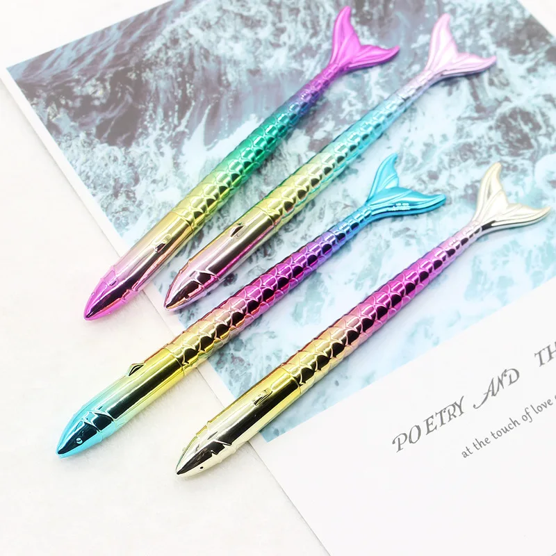 

1Pc Creative Gradient Ballpoint Pen Cute Mermaid Pen 1.0mm Blue Ink Kids Gifts School Office Supplies Student Stationery