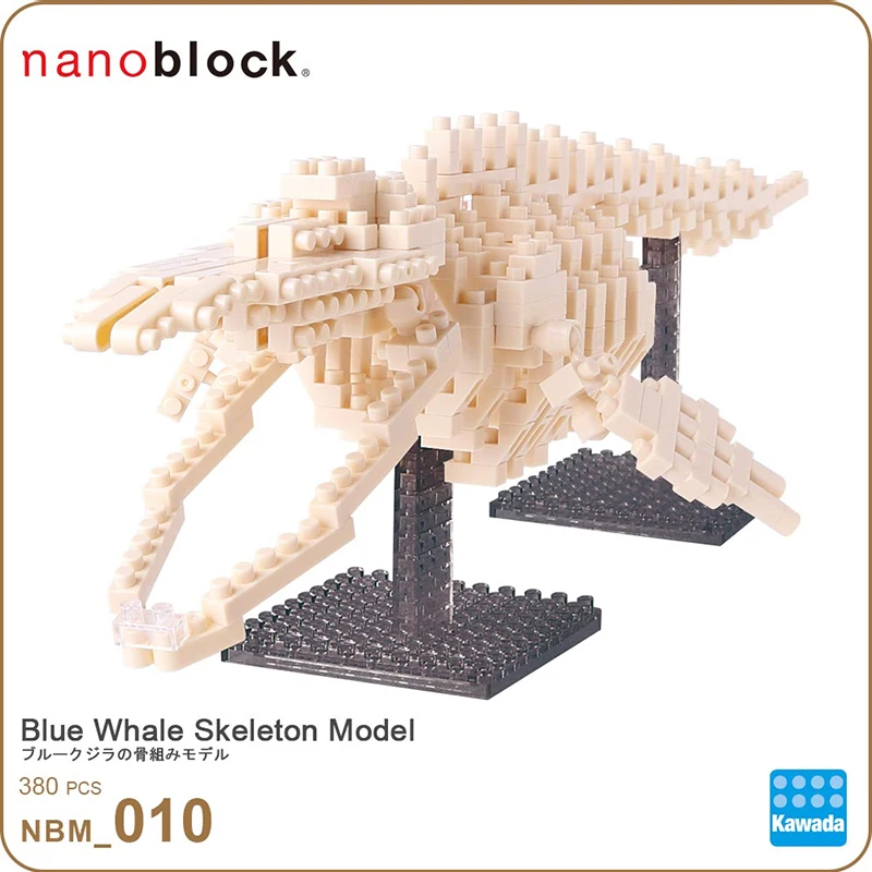 Kawada NBM-010 nanoblock Blue Whale Skeleton Model New Japan 