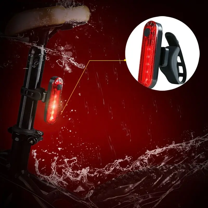 Top Bike Sport Rear Tail Light USB Rechargeable Waterproof 4 Mode Cycling Light Red 8