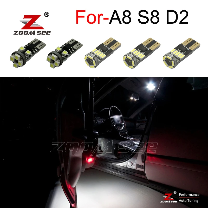 31Pc X Canbus Led Di Errore Gratuito Porta Lampadina + Led Interno Della Cupola Di Luce Dello Specchio Kit Per Audi A8 S8 D2 Quattro (1997-2002)