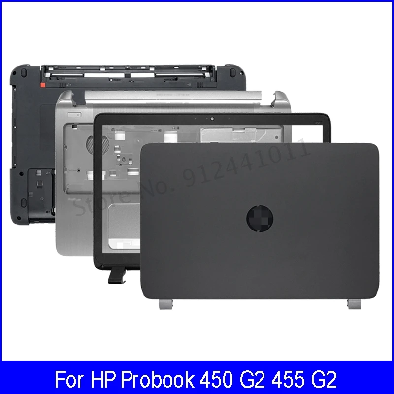 NEW Laptop LCD Back Cover For HP Probook 450 G2 455 G2 Front Bezel Hinges Palmrest Bottom Case A B 768123-001 AP15A000100 Black best laptop bags for men