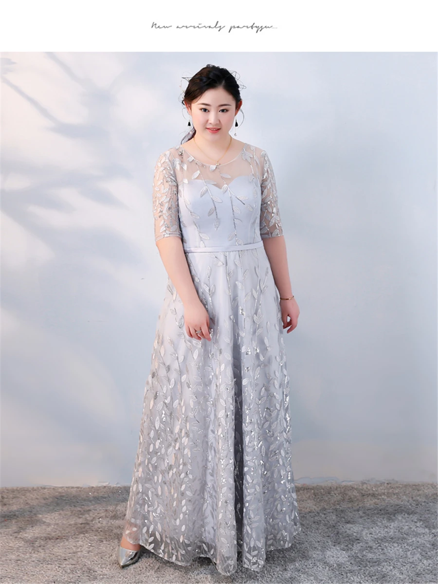 Простые Вечерние платья с О-образным вырезом и коротким рукавом Robe De Soiree размера плюс женские вечерние платья с вышивкой и блестками вечерние платья T124