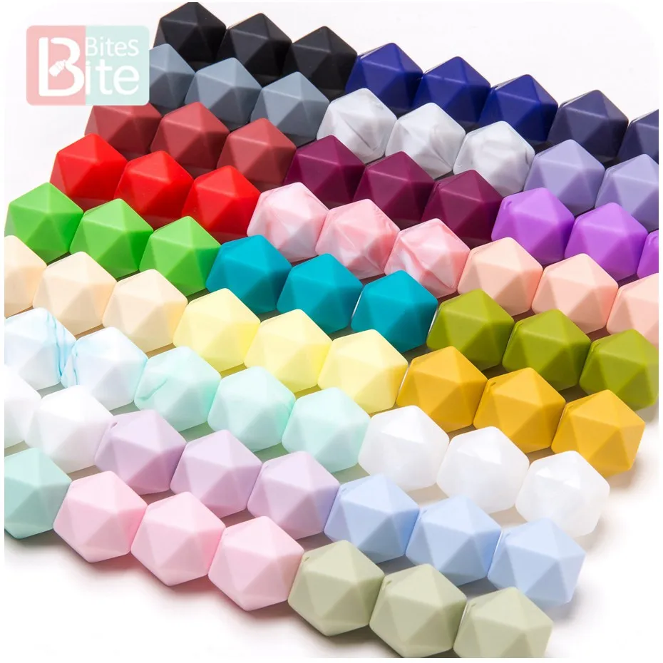 Cut Price Baby Necklace-Accessories Beads Octagon Food-Grade Nurse Gifts Silicone DIY 14mm 10pc GmJ371xL0