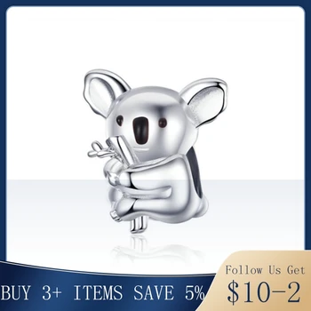 

Pandach Zoo Collection Koala Panda Bear Charm Sterling Silver 925 Animal Metal Beads for Original Snake Bracelet Bijoux C093