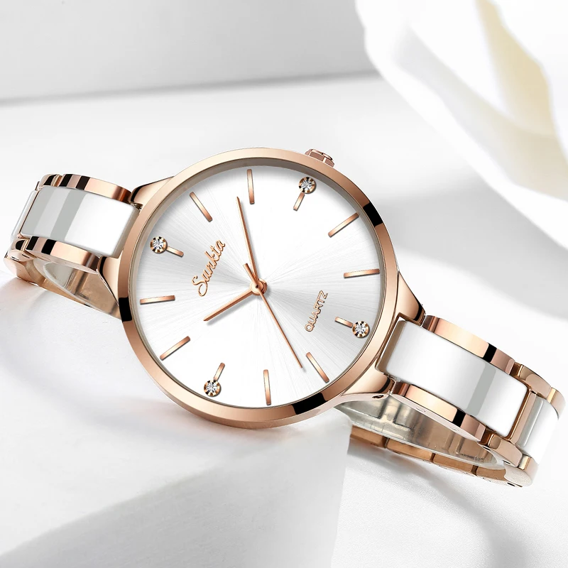 Relogio Feminino SUNKTA женские часы водонепроницаемые Топ брендовые роскошные часы женские с керамикой и металлическим ремешком Relojes Para Mujer