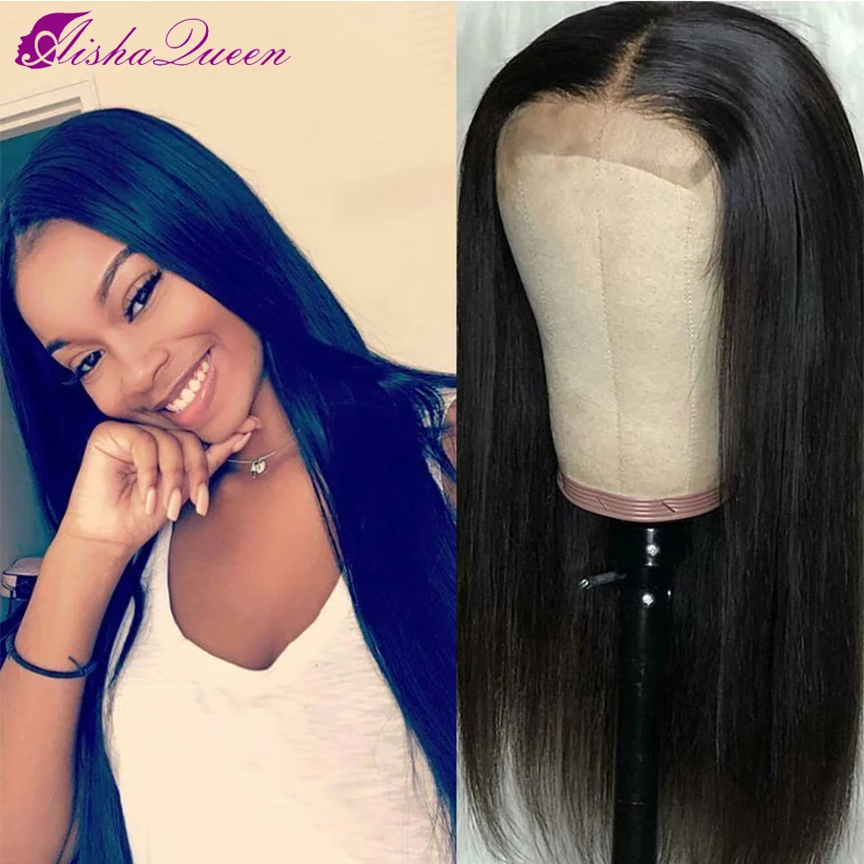 

Aisha Queen 4x4 Closure Wig Lace Closure Wig Straight Lace Front Wig 150% Remy Lace Wig Brazilian Human Hair Wig Closure Wig