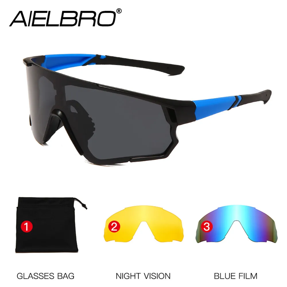 

AIELBRO Men's Sunglasses Bicycle Glasses Sets Cycling Sunglasses Polarized For Bicycle UV400 Sunglasses Women Glasses 2021
