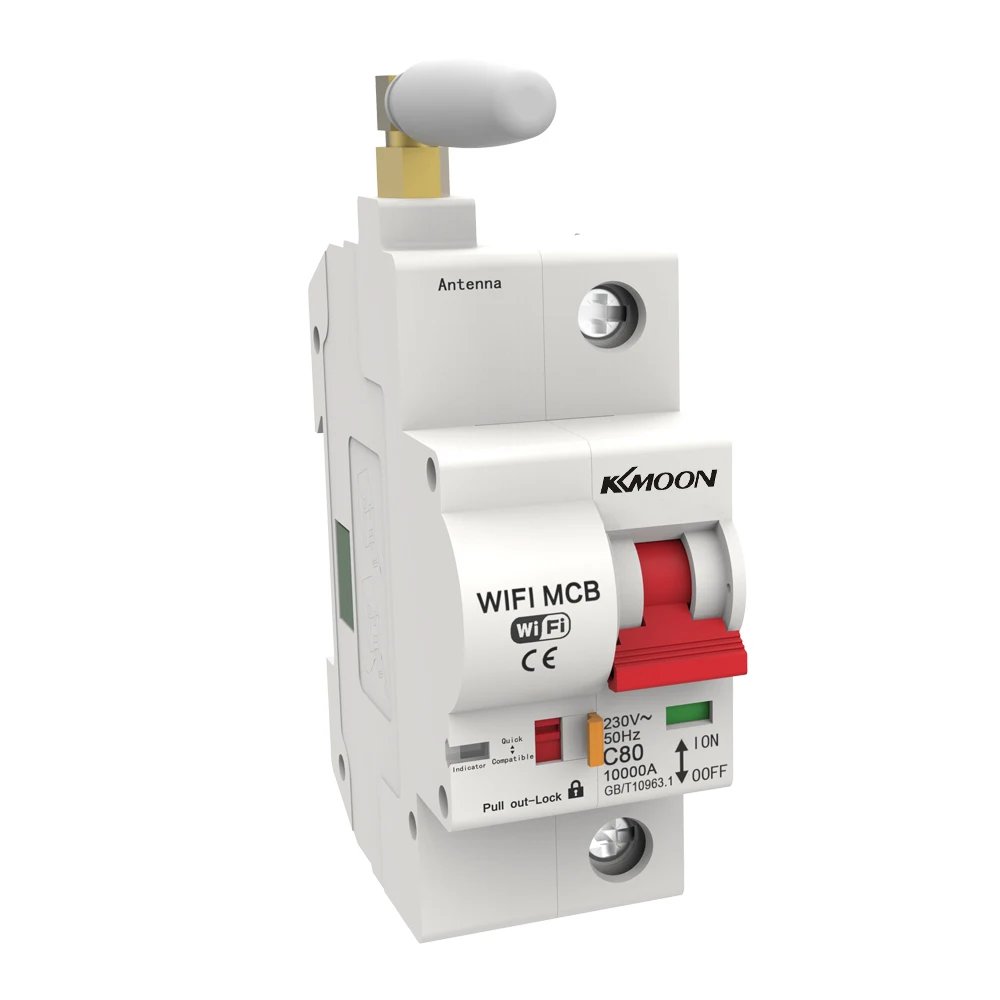 

1P/2P WiFi Intelligent Circuit Breaker with Energy Monitoring and Meter Function Compactible with Alexa and Google Home