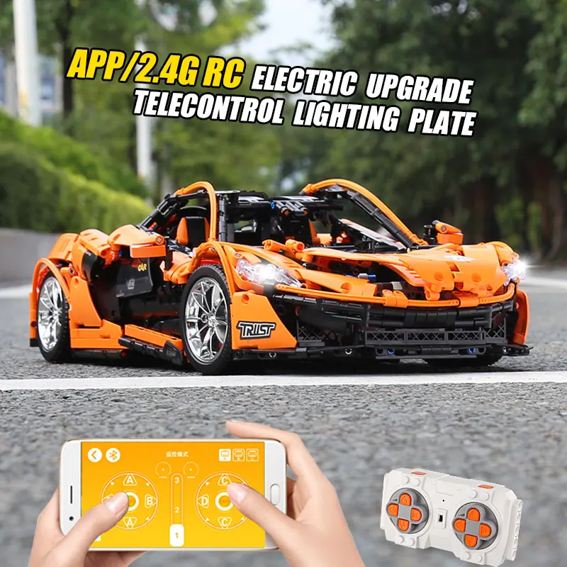 1 к 8 соотношение 13090 техника серии McLaren P1 оранжевый гоночный автомобиль набор приложение RC модель строительные блоки мощность мотор функция игрушки 20087