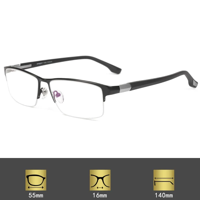 Zerosun, титановая оправа для очков, мужские, 145 мм, 150 мм, негабаритные очки, мужские, брендовые, полуоправы, очки для рецепта