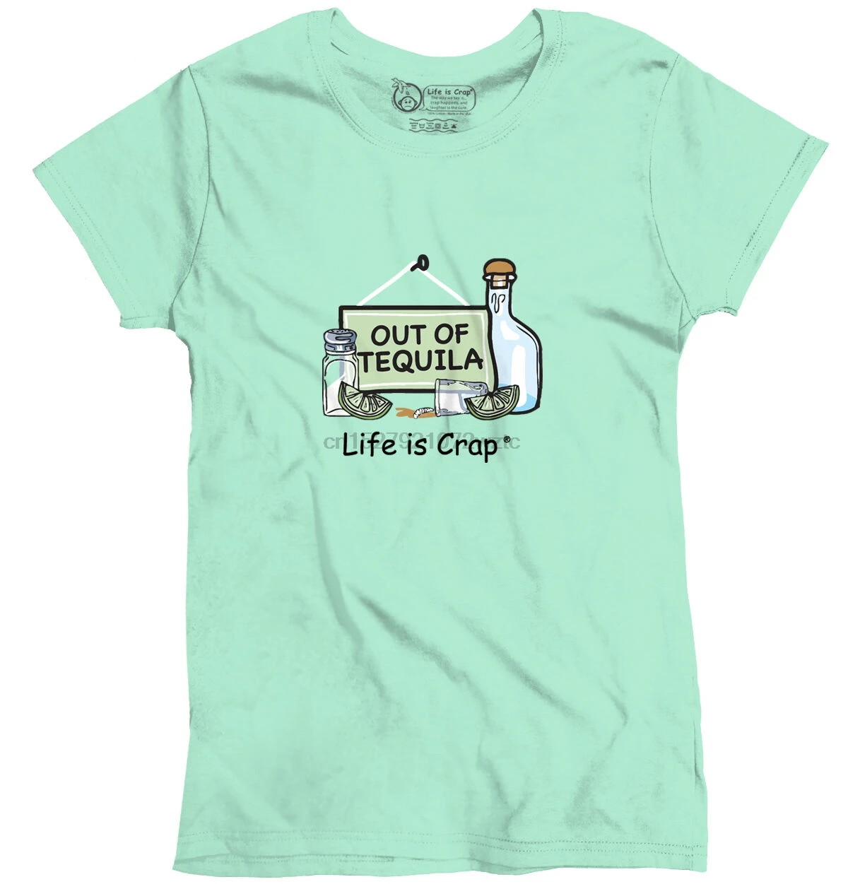 Life is Crap Without Tequila Funny Shirt Drinking Party Gift Womens T Shirt(1) | Мужская одежда