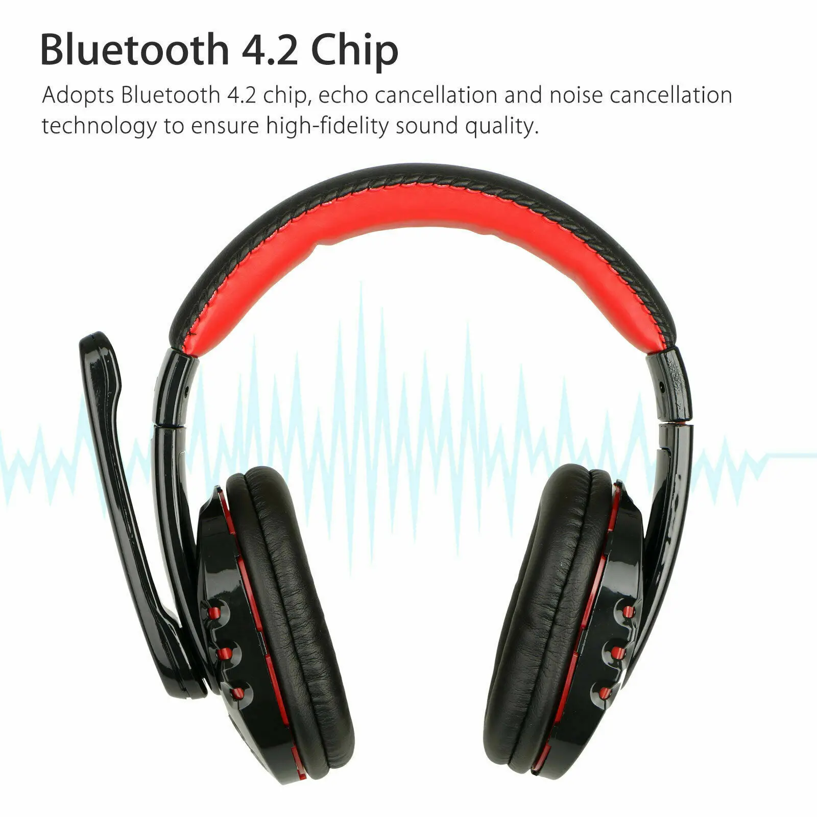 Foldable Wireless Bluetooth On Ear Headphones LED Glowing Headset Earphone MIC Gaming Headphone