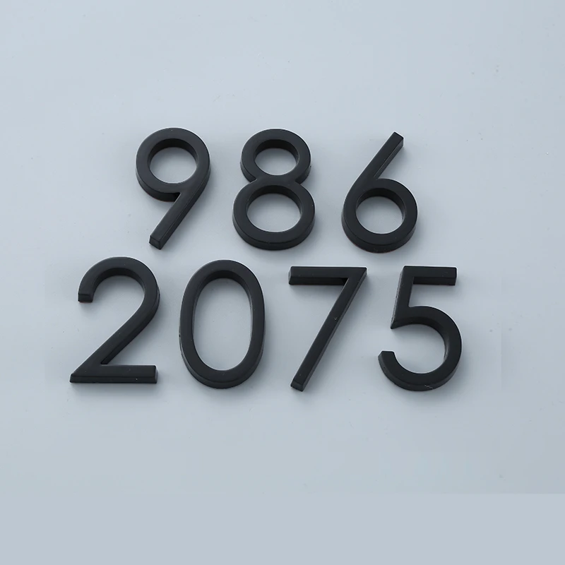 1pcs Black Glossy Door Number Sticker Self Adhesive House Number Sign