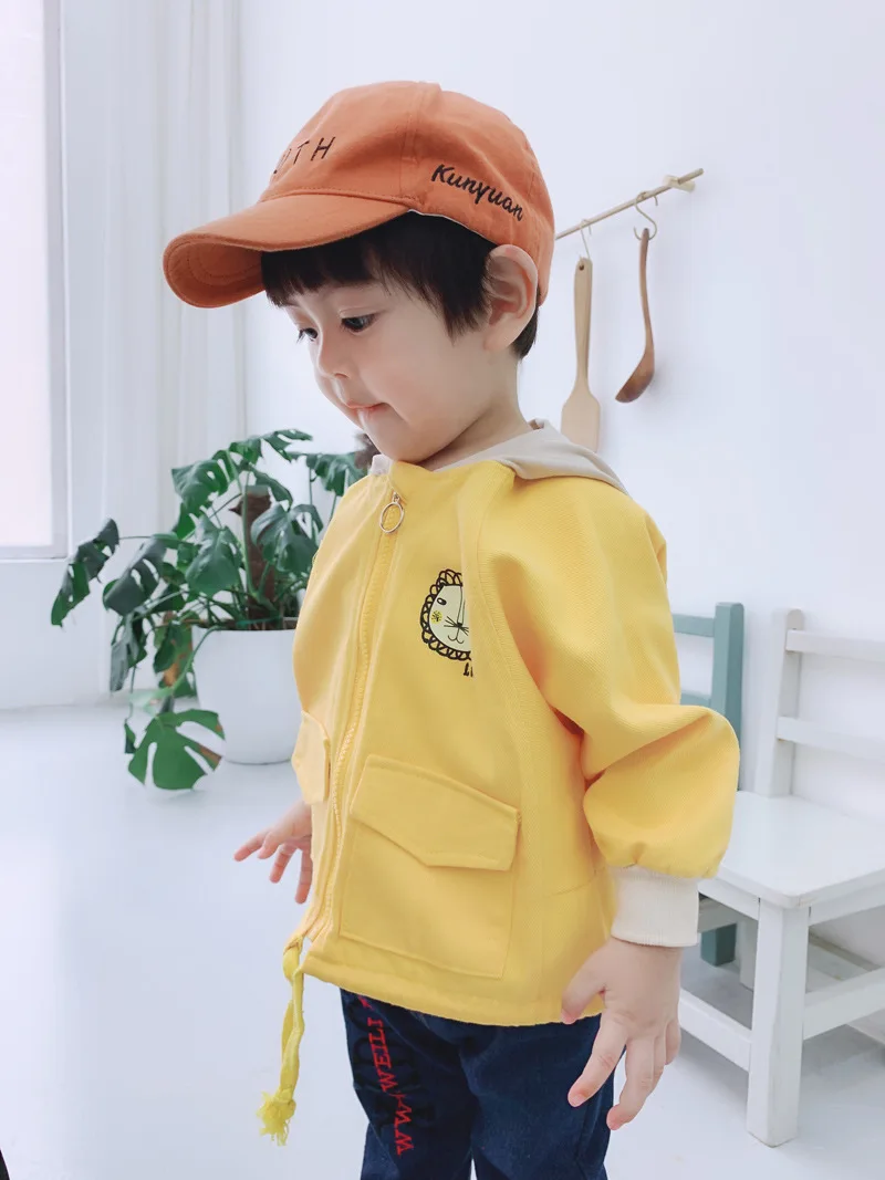 INS Hot Selling Autumn New Style Kids' Overcoat Hooded Cotton Cloth Trench Coat Men And Women Treasure Childrenswear Cartoon Car