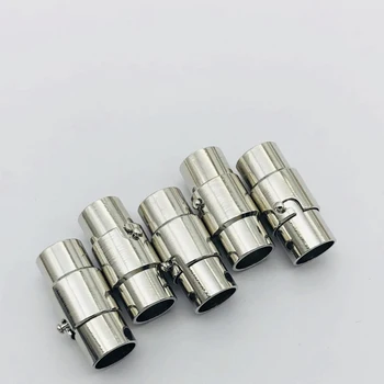 

5pcs/set 3/4/5/6/7/8/10mm Magnetic Clasp Locking Mechanism Connector Leather Cord End Cap Bracelet Necklace DIY Jewelry Making