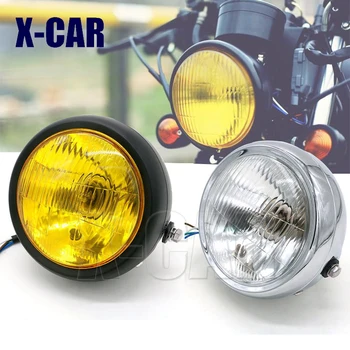 

X-CAR 12V 35W Motorcycle Retro Headlight Anti-rust Metal Shell CG125 Motorcycle Universal Modified Light Accessories
