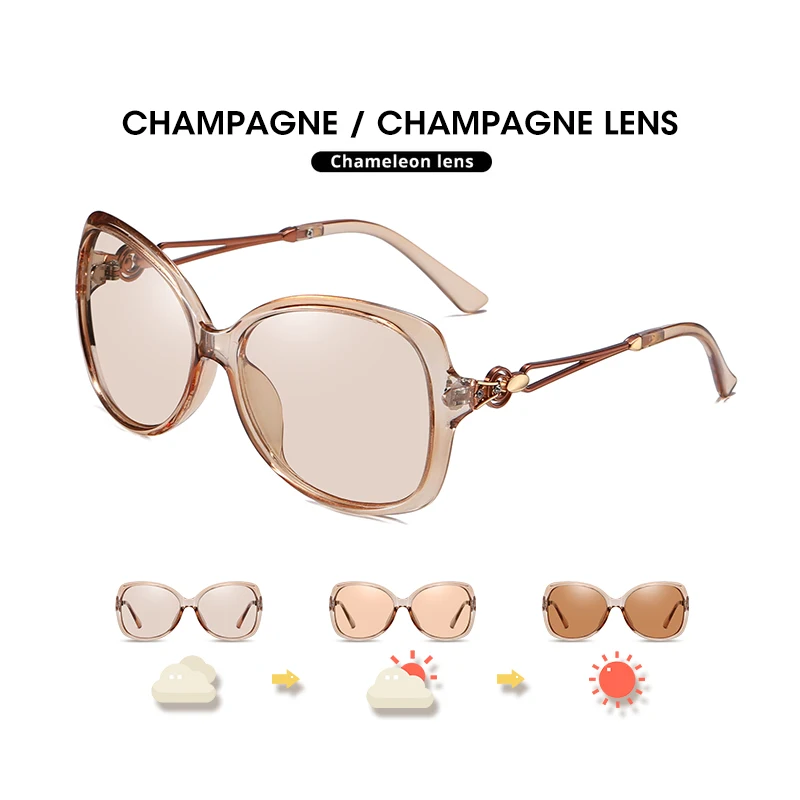 LIOUMO, gafas de sol polarizadas para mujer, gafas de compras fotocromáticas Glae para mujer, montura de té a la moda UV400 zonnebril_voghion.com