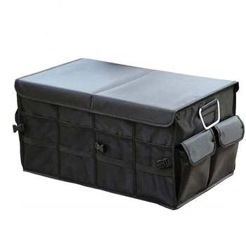 

B-LIFE Trunk and Car Organizer Bins with Leakproof Lining Waterproof Collapsible Durable Multi Compartments with Foldable Cover