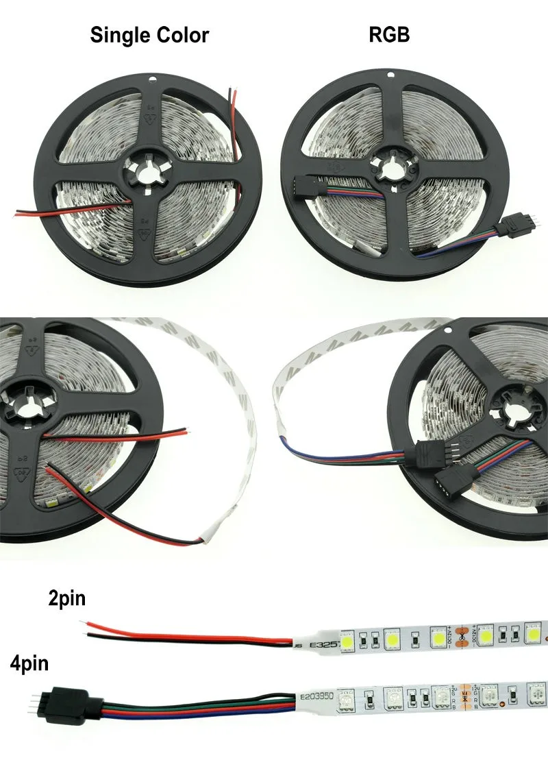 Светодиодный RGB полоса DC 12 В 5050 smd 5 м/рулон 60 бусин на кабель-удлинитель RGB светодиодный полосы световая лента для домашнего использования