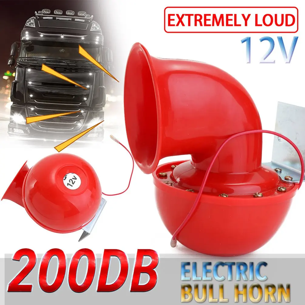 

Loud 200Db 12V Red Electric Bull Horn Air Horn Raging Sound For Car Motorcycle Truck Boat Accessories