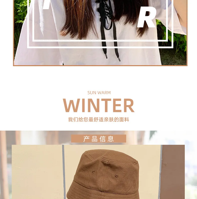 Solid color retro bucket hat basin hat fashion street men and women cotton linen fisherman hat tide SL-06