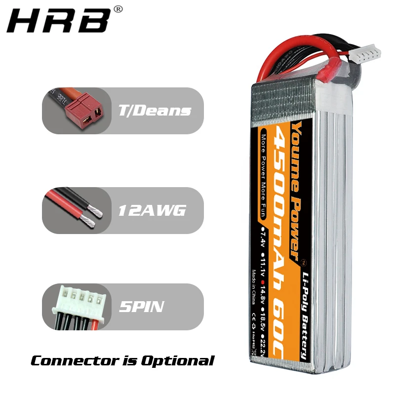 Youme 14,8 V 4S Lipo 4500mah батарея XT60 EC3 Deans T XT90 EC5 TRX 60C для вертолета самолета автомобиля гоночного грузовика лодки RC запчасти Новые