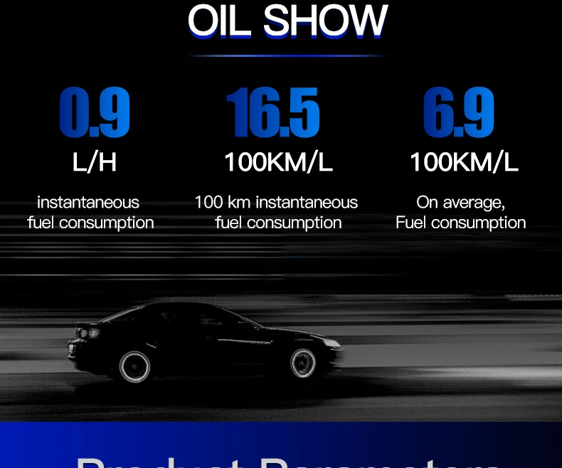 carro hud obd2 velocidade projetor kmh mph