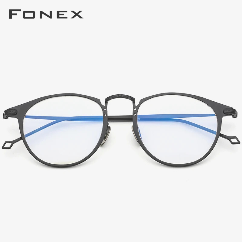 

Pure Titanium Eyeglasses Frame Men Clip on Polarized Sunglasses Prescription Spectacles Women Vintage Round Optical Eyewear 502