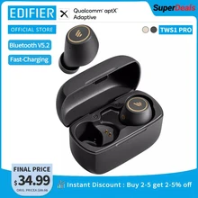 EDIFIER TWS1 Pro TWS Wireless Bluetooth Earphone aptX Bluetooth V5.2 up to 42hrs playback time Fast charging capabilities