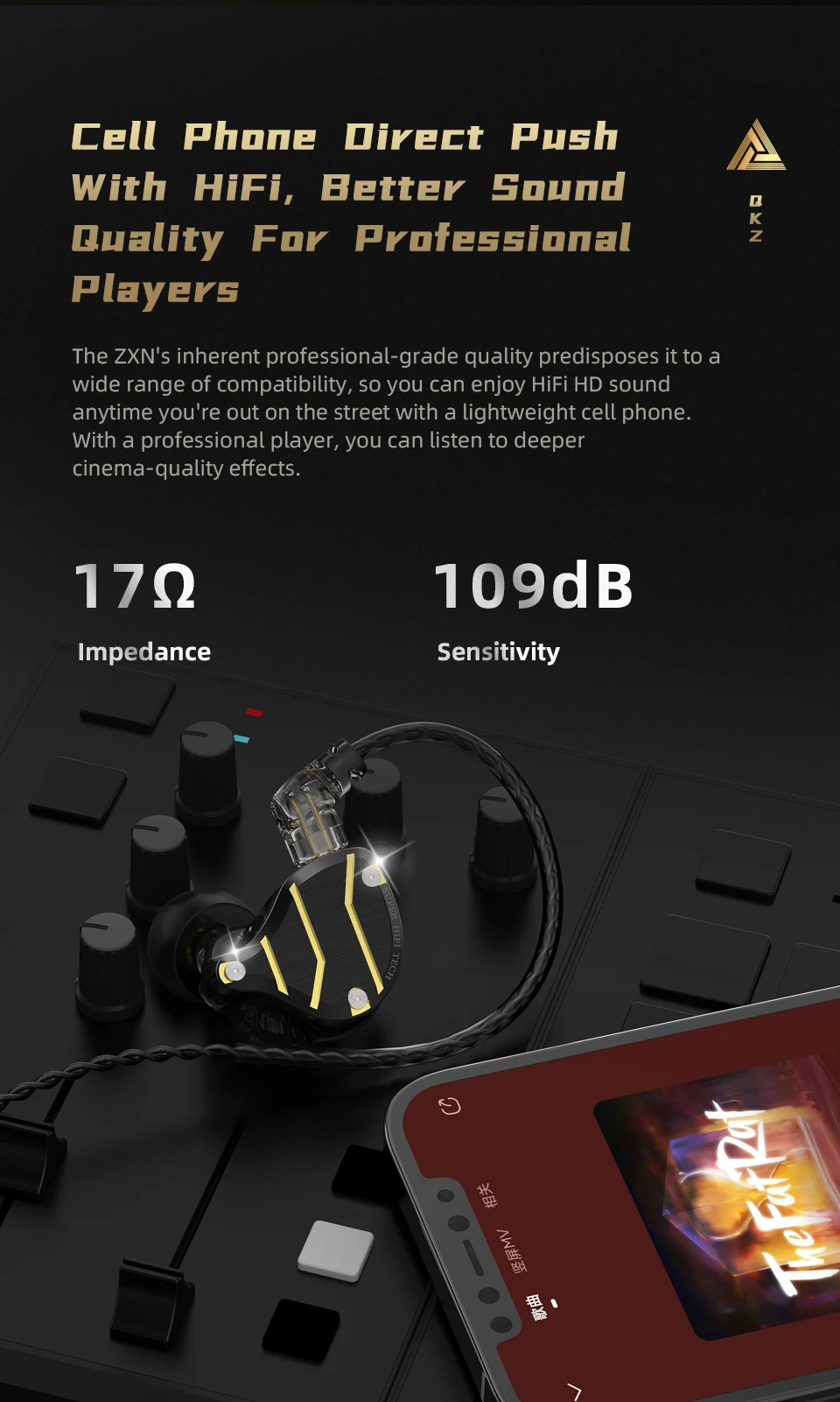 QKZ ZXN ZS10 Pro Noise Cancelling Earphones Headphones Sport in Ear Monitor Metal Headset