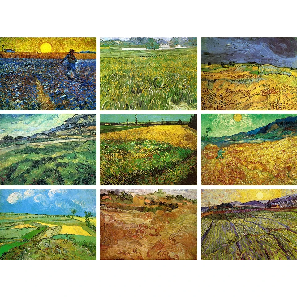 5D DIY Diamond Painting Van Gogh Wheat Field Landscape Cross Stitch Kit Full Embroidered Rhinestone Mosaic | Дом и сад