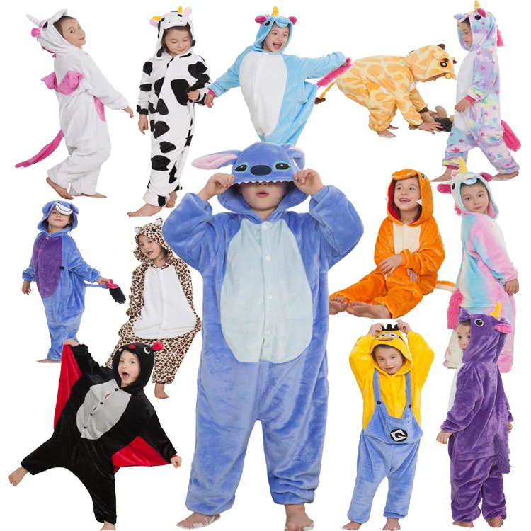 Children Pajamas Animal Pyjamas Kids Blanket Sleepers Cartoon Pajama Unisex Warm Winter Girls Pijamas Cute Boys Siamese Pajamas