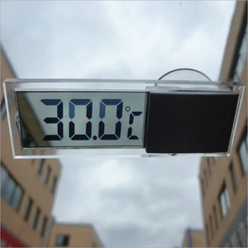 

LCD Car Digital Window Clock On The Window Celsius Fahrenheit High Quality Car Digital Thermometer Ornament Accessories