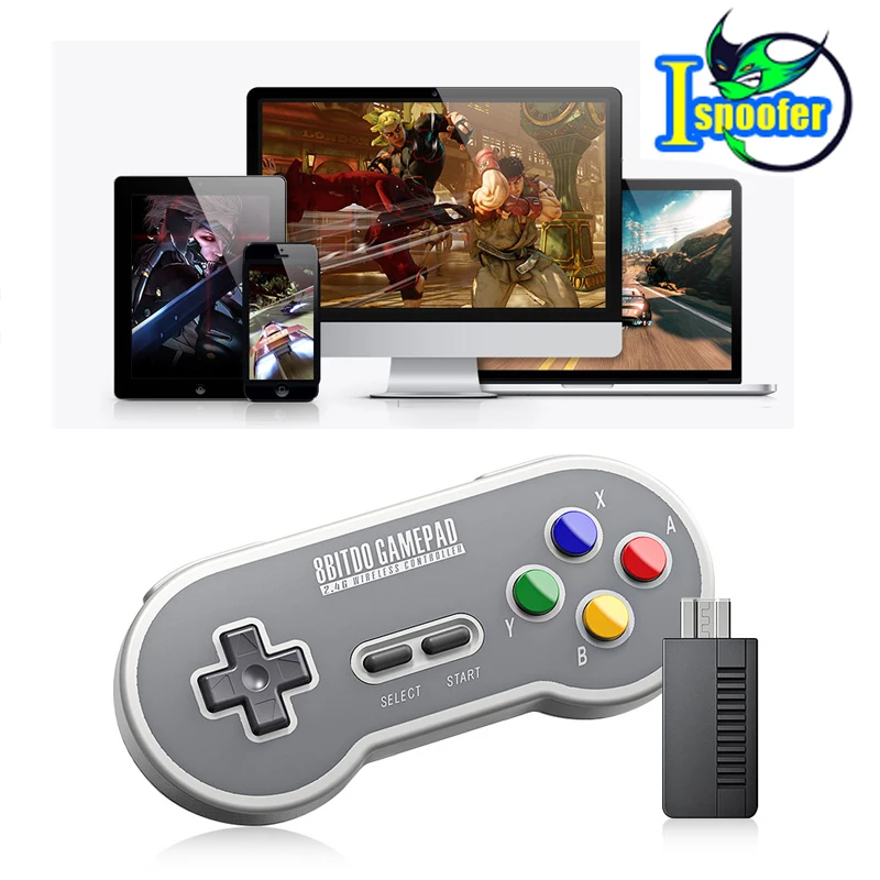 Беспроводной игровой джойстик 8bitdo SF30 SN30 2 4G с ресивером NES|Геймпады| |