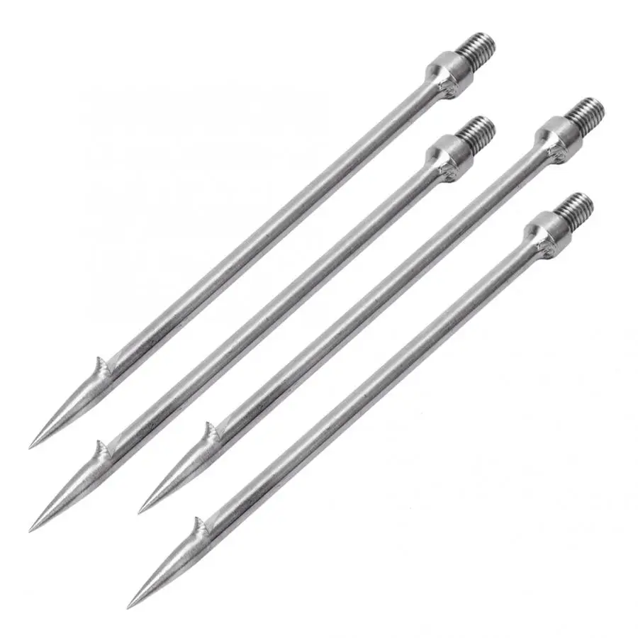 4Pcs Single Prong Fishing Harpoon Stainless Steel Fishing Spear Diving  Spear Head Sharp Barbed Hook Fish Fork Fishing Tackle