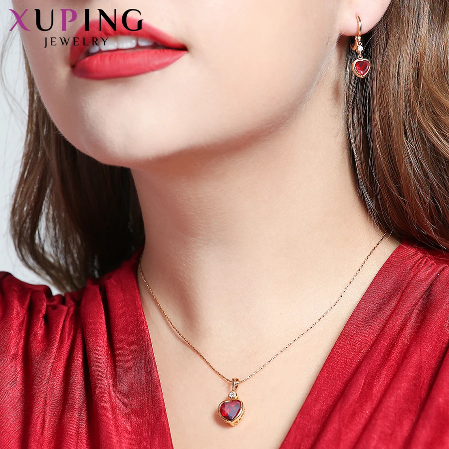 Xuping Fashion Heart Shaped Set for Women Charms Style High Quality Imitation Jewelry Sets for Party Gifts S84-64589 - Image 6