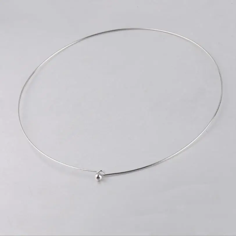 

10pcs/lot 1mm Thickness Stainless Steel Wire Necklace Round Cable Circle Torques Collar Choker For DIY Jewelry Making