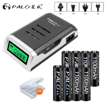

PALO LCD Display Smart Intelligent Battery Charger C905W For AA AAA NiCd NiMh Rechargeable Batteries+8pcs AAA 1100mAh Batteries