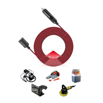 

12V 24V 15A Heavy Duty Car Cigarette Lighter Socket Male to Female Extension Cord Power Supply Cable with Fused 3.7m