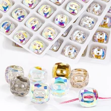 

10MM Square Button Rhinestones For Needlework Sewn Rhinestone Crystal Buckles Clothes Decoration Colorful Handicrafts Beads