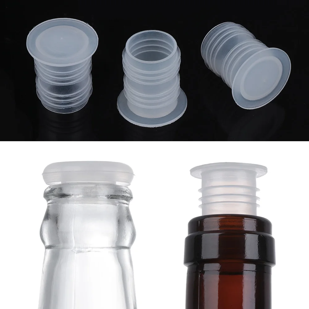 

10 Pcs Useful Wine Stopper Type Thickness Environmental Grade Plastic Wine Stopper Disposable Bottle Plug Home Kitchen Bar Tool