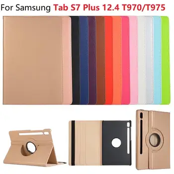 

For Samsung Galaxy Tab S7 Plus Case 12.4 SM-T970 SM-T975 T970 Rotation Leather Tablet for Fundas Samsung Tab S7 Plus Case 12.4''