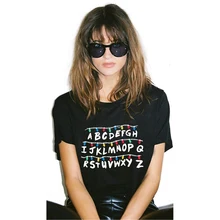 Женская футболка с принтом stranger things белая свободная из 100% хлопка