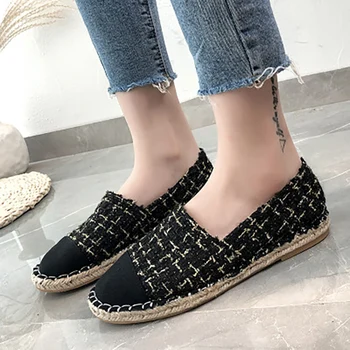 

Women Flats Ladies Comfortable Loafers Female Sewing Fashion Shoes Women's Plaid Casual Footwear Woman Slip On 2020 New Style