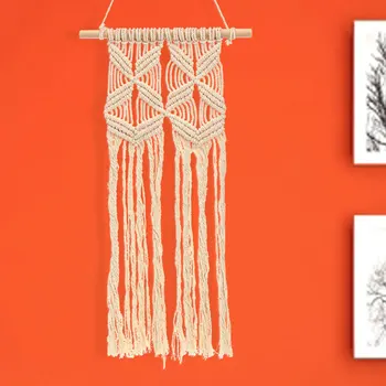 

100x35cm Handcraft Woven Knitted Macrame Wall Hanging Art Tapestry Living Room Bedroom Office Wedding Ornament Home Decor