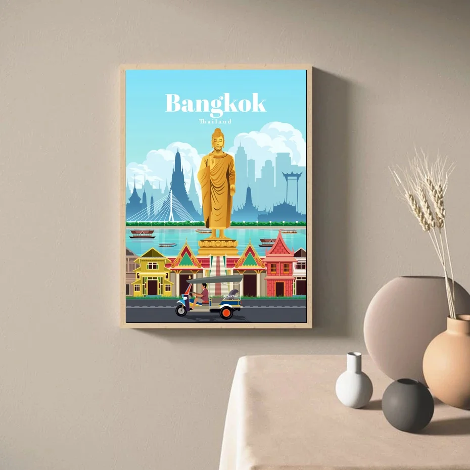 Wall Décor Prints Bangkok Poster,Bangkok Map Print,Bangkok Coordinates,Thailand Print,Bangkok